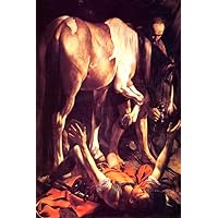 TopVintagePosters Conversion On The Way To Damascus Horse Italian Painting By Caravaggio Reproduction (20” X 30” Image Size Canvas)