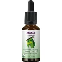 NOW Solutions, Organic Tamanu Oil, Certified Organic and 100% Pure, Promotes Hydration and Rejuvenation, 1-Ounce