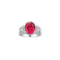 Rylos 14K White Gold Ring with 12X10MM Gemstone & Diamonds – Striking Ring for Middle or Pointer Finger – Exquisite Color Stone Jewelry for Women – Available in Sizes 5-13