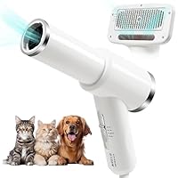 Dog Hair Dryer Portable, Quiet 2 in 1 Pet Hair Dryer with Slicker Brush, Negative Ion Pet Grooming Hair Dryer Blower for Drying and Grooming of Small to Medium Dogs and Cats