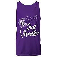 Just Breathe Dandelion Women Men Plus Size Tee Top Unisex Tank Top Purple T-Shirt