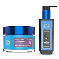 Blue Nectar Anti Aging Cream & Vitamin C Face Wash | Ayurvedic Beauty Set for Youthful, Glowing Skin