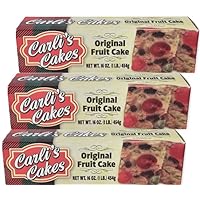 Fruitcake - Made From The Finest Fruits and Nuts - Individually Wrapped For Freshness - 3-1lb Fruit Cake - By Carli's Cakes