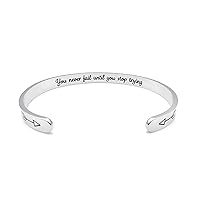 Inspirational Cuff Bracelets for Women Stainless Steel Jewelry Bracelets Motivational Bangles Personalized Gifts for Best Friends