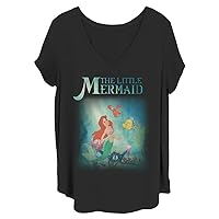 Disney Women's Princesses Little Mermaid Trio Junior's Plus Short Sleeve Tee Shirt