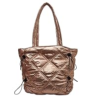 Quilted Tote Bag for Women Large Capacity Puffer Shoulder Bags Puffy Boho Hippe Padded Handbag Trendy Y2k Bag