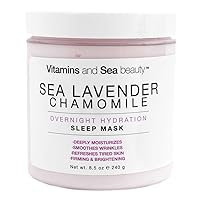 Hydrating Moisturizing Night Face Mask, Relaxing Overnight Facial with Sea Lavender and Chamomile, Skincare for All Skin Types, 8.5 Fl Oz