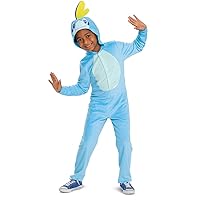 Sobble Pokemon Kids Costume, Official Pokemon Hooded Jumpsuit with Fin, Classic