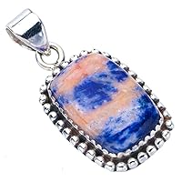 StarGems® Natural Sodalite Handmade 925 Sterling Silver Pendant 1.25