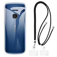 Nokia 225 4G Case + Universal Mobile Phone Lanyards, Neck/Crossbody Soft Strap Silicone TPU Cover Bumper Shell for Nokia 225 4G 2020 (2.4”)