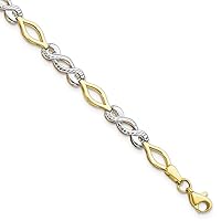 Leslie's 10k Two-tone Gold Polished D/C Bracelet 10LF546-7.5