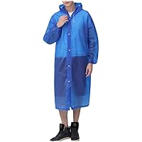 Reusable Raincoat Women Men Outdoor Rainwear Frosted Thickened Adult Clear Portable EVA Hooded Rain Jacket