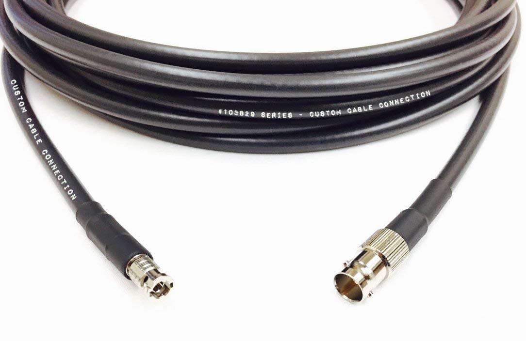 6 Foot Standard BNC Female to HD Micro BNC 6G HD-SDI Mini RG59 75Ohm Adapter Cable Black by Custom Cable Connection