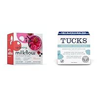 UpSpring Milkflow Electrolyte Breastfeeding Supplement Drink Mix with Fenugreek | Berry Flavor | 16 Drink Mixes + Tucks Medicated Cooling Pads, 100 Count
