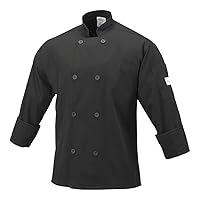 Mercer Culinary M60010BKL Millennia Men's Cook Jacket with Traditional Buttons, Large, Black