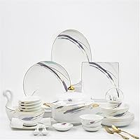 CHCDP Bowl and Plate Set Household Ceramic Bone Porcelain Tableware Set Bowl and Plate Chopsticks