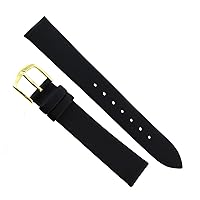 18mm Hadley Roma Black Unstitched Genuine Calfskin Leather Watch Band 712