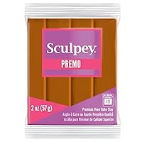 Sculpey Premo™ Polymer Oven-Bake Clay, Raw Sienna Brown, Non Toxic, 2 oz. bar, Great for jewelry making, holiday, DIY, mixed media and more. Premium clay perfect for clayers and artists.