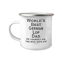 German Lops, Lop Eared Bunny Accessories, Stuff, Items for Owner, Mom, Dad - World's Best Rabbit Dad - 12 oz Camper Coffee Tea Mug