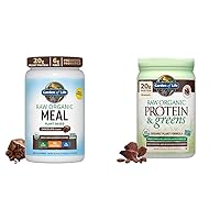 Tasty Organic Chocolate Meal Replacement Shake Vegan, 2.4 LB & Raw Organic Protein & Greens Chocolate - Vegan Protein Powder, 20 Servings