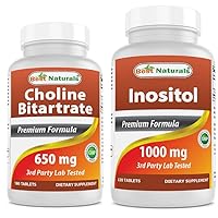 Best Naturals Choline Bitartrate 650 mg & Inositol 1000mg