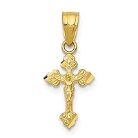10k Yellow Gold Tiny Crucifix Pendant - Religious Jewelry