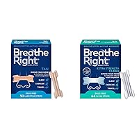 Breathe Right Original Nose Strips to Reduce Snoring and Relieve Nose Congestion & Nasal Strips | Extra Strength | Clear | for Sensitive Skin