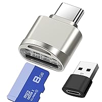 Micro SD Card Reader, USB C to SD Card Reader, Type C TF Memory Card Reader with USB C to USB Adapter, Mepsies USB OTG Card Reader for Laptops, MacBook, Galaxy Phones and More