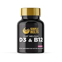 Dissolvable Bariatric D3 B12 | Vitamin B12 2500mcg & D3 125mcg 5000IU B 12 and D 3 Tablets | Bone, Immune Support | Strawberry Flavor | Vegan | Sugar-Free, 90-Day Supply