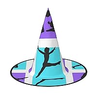 Mqgmzgymnastics Game Print Enchantingly Halloween Witch Hat Cute Foldable Pointed Novelty Witch Hat Kids Adults