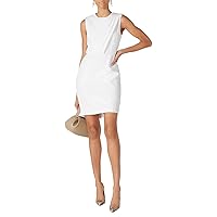 Rent the Runway Pre-Loved White Drape Front Sheath