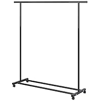 UDEAR Garment Rack Freestanding Hanger,Multi-Functional Portable Clothing Rack with Wheels,Black