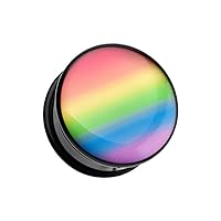 Pastel Rainbow Gradient Single Flared WildKlass Ear Gauge Plug (Sold as Pairs)
