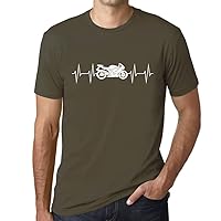 Men's Graphic T-Shirt Motorcycle Heartbeat Eco-Friendly Limited Edition Short Sleeve Tee-Shirt Vintage Birthday