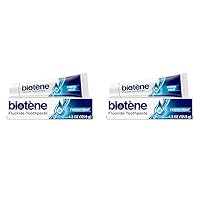 biotène Fluoride Toothpaste for Dry Mouth Symptoms, Bad Breath Treatment and Cavity Prevention, Fresh Mint - 4.3 oz (Pack of 2)