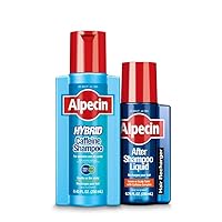 Alpecin Sensitive Scalp Bundle with Hybrid Caffeine Shampoo (8.45 Fl Oz) and After Shampoo Liquid (6.76 Fl Oz)