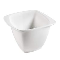 CAC China White Pearl 6-Ounce New Bone White Porcelain Square Bowl, 6