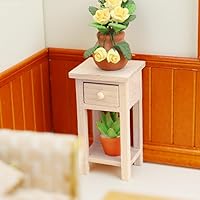 AirAds Dollhouse 1:12 Scale Dollhouse Miniature Wood Furniture Flower Stand Side Table Unfinished high Stand