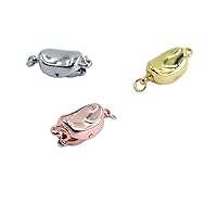 SR BGSJ Wholesale Jewelry Necklace Making Craft 8x16mm Gold Plated Copper Moon Shape Bar Insert Jewelry DIY Connector Findings Clasp 3 Pcs (Mix)