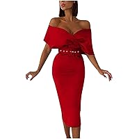 Sexy Off Shoulder Dress Women's Classic Vintage Dresses Cocktail Prom Gowns Work Office Business Party Bodycon Pencil Dress