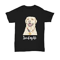 Labrador T-Shirt, Black Unisex Tee for Yellow Labrador Lovers, Love of My Life Dog Gifts, I Love My Labrador - Unisex Tee