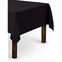 Gee Di Moda Rectangle Tablecloth - 60 x 102 Inch Black Table Cloth for 6 Foot Rectangle Table - Heavy Duty Washable Fabric - for 6 Ft Buffet Table, Holiday Party, Dinner, Wedding & Baby Shower