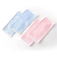 Dollhouse 2 Pink 2 Blue Lace Edged Towels Miniature Bathroom Accessory 1:12