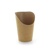PACKNWOOD 210GSPK480 - Disposable French Fries or Wrap Cup - Greaseproof Paper Cups - Disposable Appetizer Food Cups - French Fry Holders for Party - (12oz Capacity) (D:2.36in, H:5.3in) (Case of 1000)