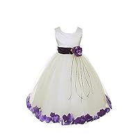 22 Colors Silk Bodice Communion Flower Girl Pageant Petal Dress Size Infant-14