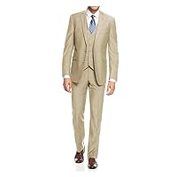 Men's Three-Piece Notch Lapel Two Buttons Suit Set Jacket Vest with Pants Tuxedos Business Dinner Wedding