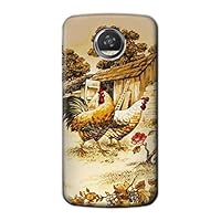 R2181 French Country Chicken Case Cover for Motorola Moto Z2 Play