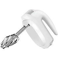 5-Speed Electric Hand Mixer, for Effortless Mixing & Consistent Speed in Thick Ingredients, Slow Start, Beaters and Whisk. (Color : White)