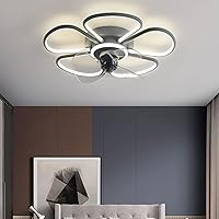 Fan Lights, Led Ceilifan with Lightt Bedroom 3 Speedstype Fan Ceililight with Remote Control Modern Liviroom Silent Household Integrated Fan Light with Timer/Gray