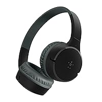 Belkin SoundForm Mini - Wireless Bluetooth Headphones for Kids with 30H Battery Life, 85dB Safe Volume Limit, Built-in Microphone - Kids On-Ear Earphones for iPhone, iPad, Fire Tablet & More - Black